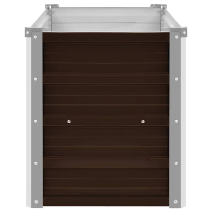 hævet plantekasse 100x40x45 cm galvaniseret stål brun