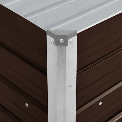 hævet plantekasse 100x40x45 cm galvaniseret stål brun
