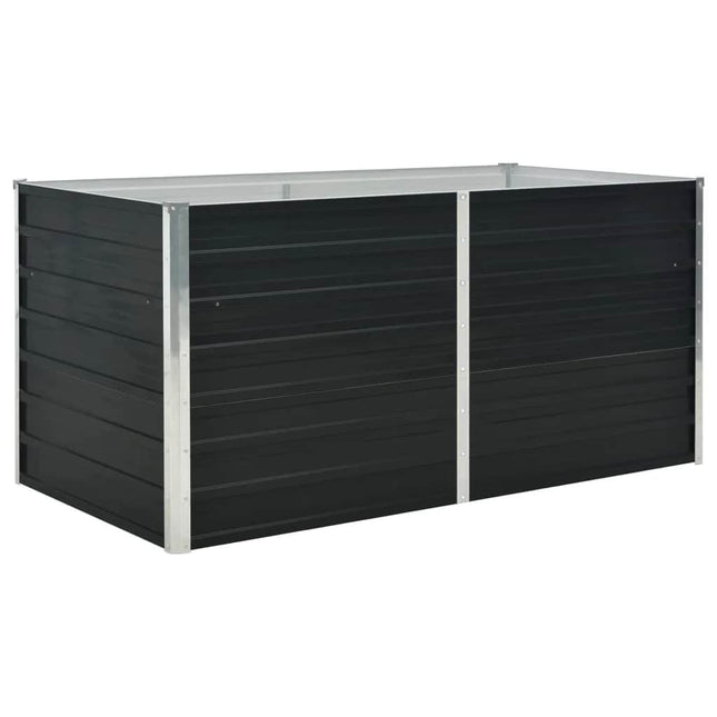 hævet plantekasse 160x80x77 cm galvaniseret stål antracitgrå