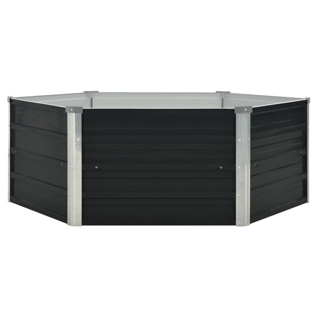 hævet plantekasse 129x129x45 cm galvaniseret stål antracitgrå