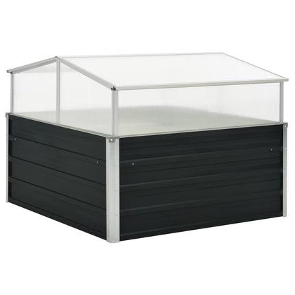drivhus 100 x 100 x 77 cm galvaniseret stål antracitgrå