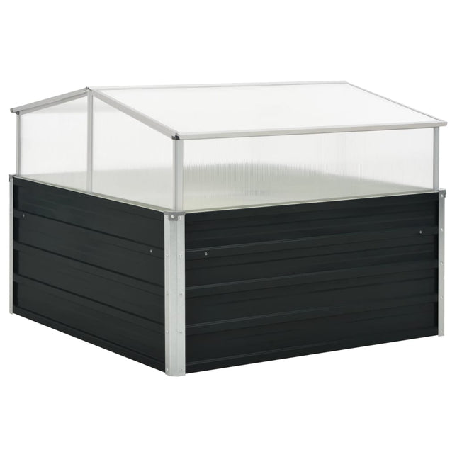 drivhus 100 x 100 x 77 cm galvaniseret stål antracitgrå