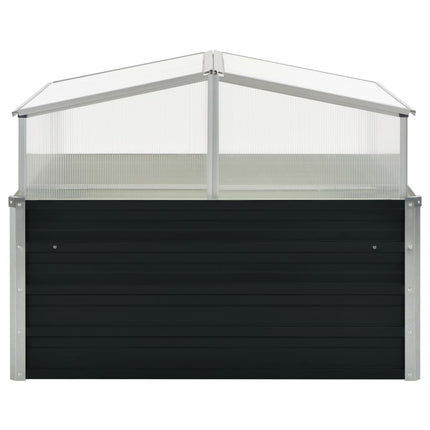 drivhus 100 x 100 x 77 cm galvaniseret stål antracitgrå