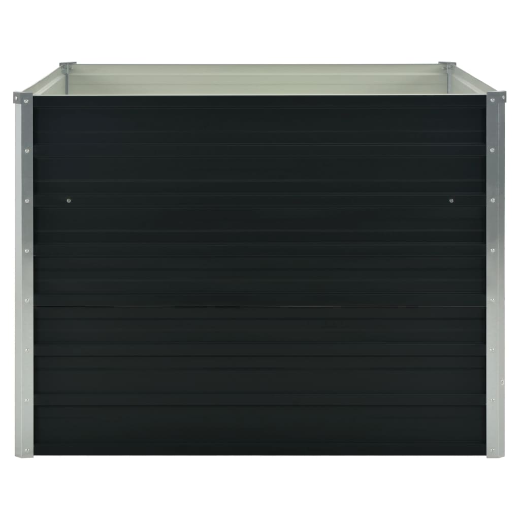 hævet plantekasse 100x100x77 cm galvaniseret stål antracitgrå