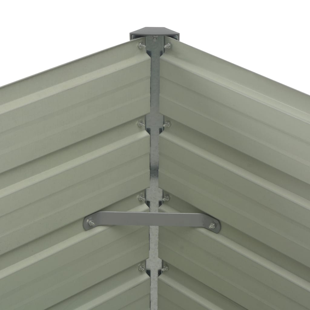 hævet plantekasse 100x100x77 cm galvaniseret stål antracitgrå