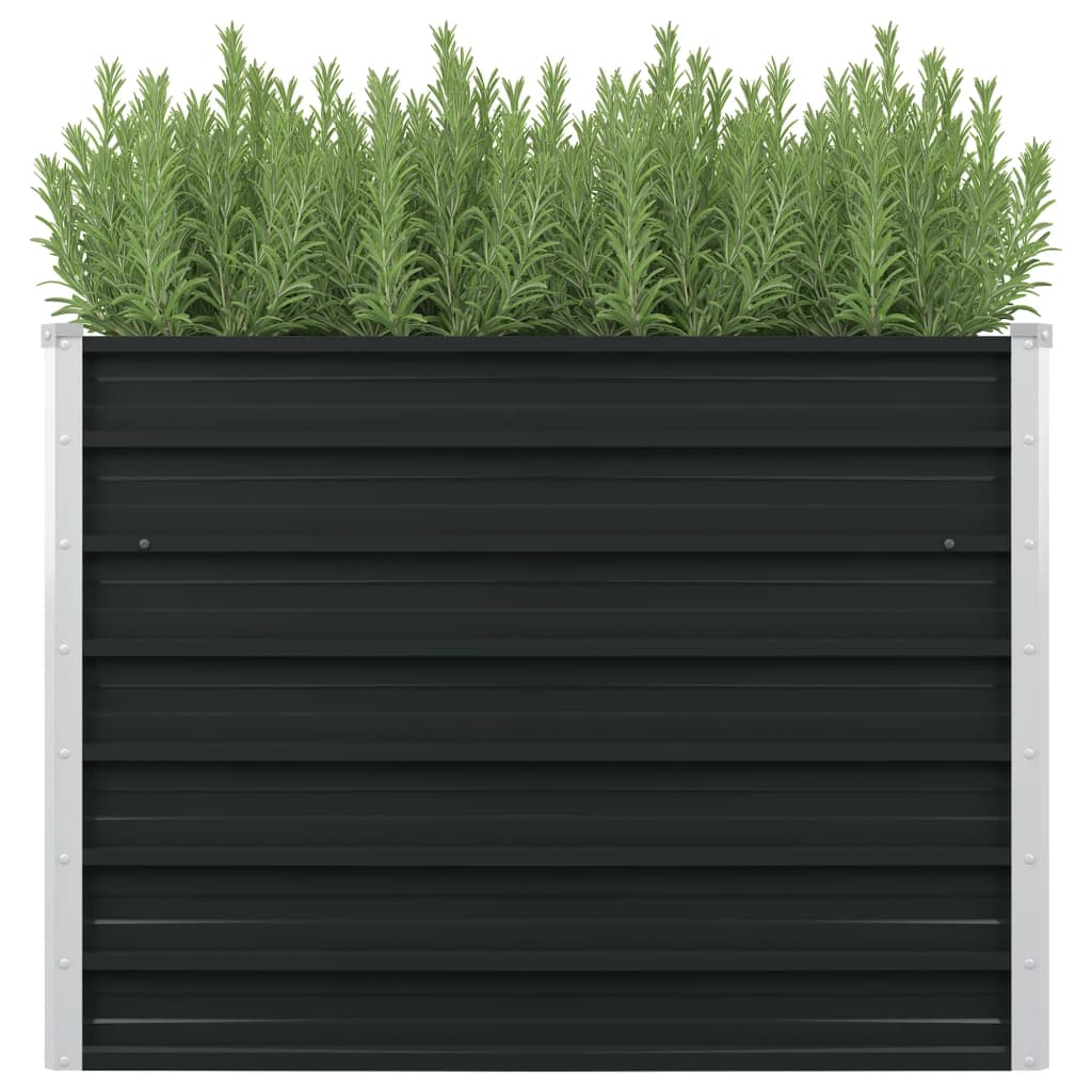 hævet plantekasse 100x100x77 cm galvaniseret stål antracitgrå