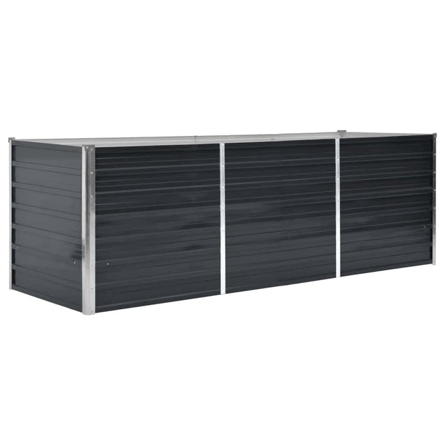 hævet plantekasse 240x80x77 cm galvaniseret stål antracitgrå