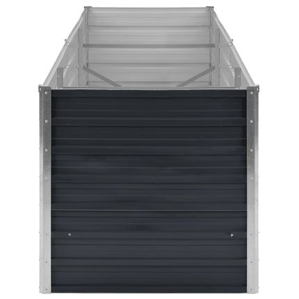hævet plantekasse 240x80x77 cm galvaniseret stål antracitgrå