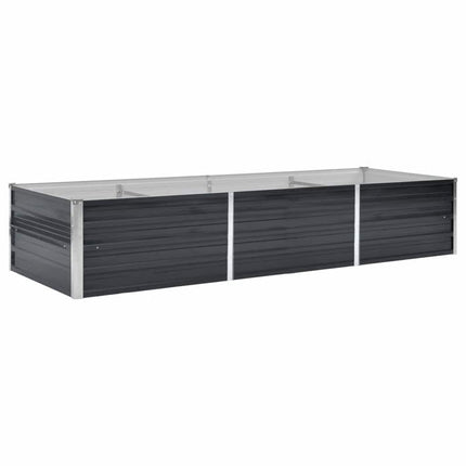 hævet plantekasse 240x80x45 cm galvaniseret stål antracitgrå
