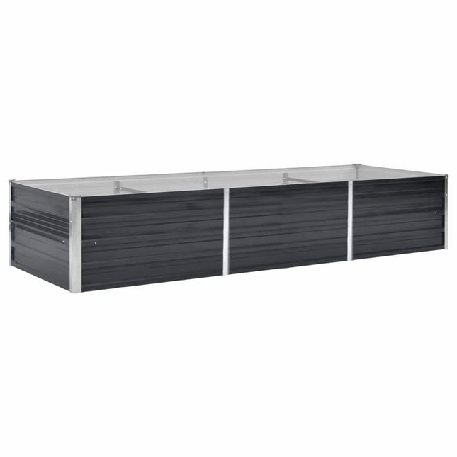 hævet plantekasse 240x80x45 cm galvaniseret stål antracitgrå
