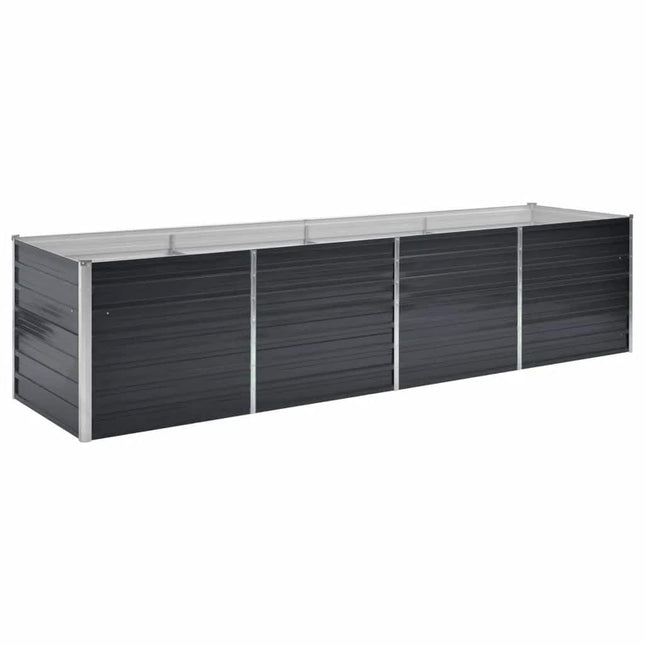 hævet plantekasse 320x80x77 cm galvaniseret stål antracitgrå