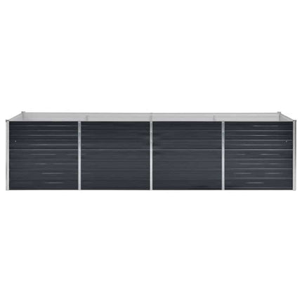 hævet plantekasse 320x80x77 cm galvaniseret stål antracitgrå
