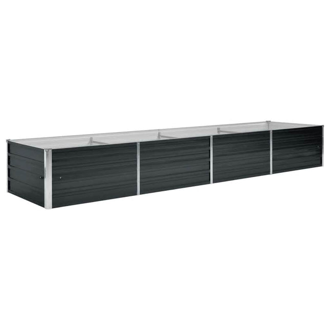 hævet plantekasse 320x80x45 cm galvaniseret stål antracitgrå