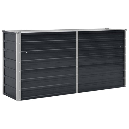 hævet plantekasse 160x40x77 cm galvaniseret stål antracitgrå