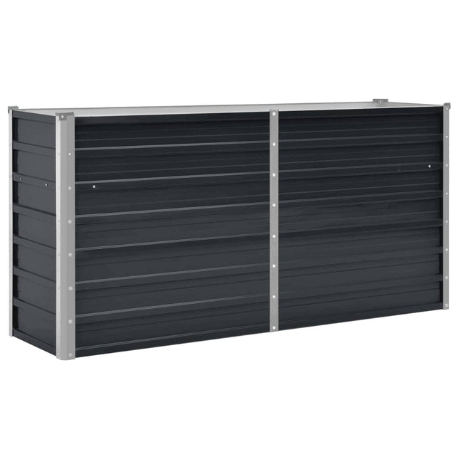 hævet plantekasse 160x40x77 cm galvaniseret stål antracitgrå