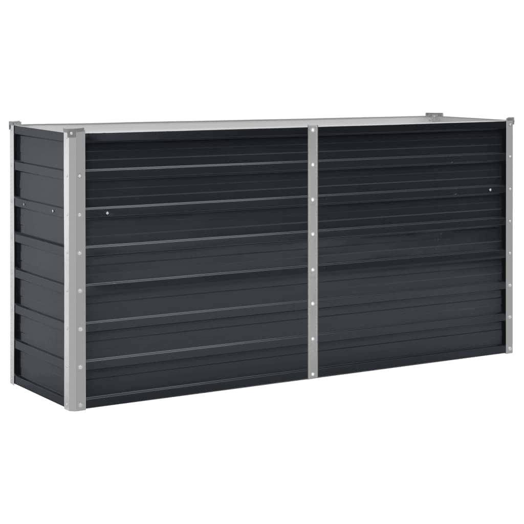 hævet plantekasse 160x40x77 cm galvaniseret stål antracitgrå