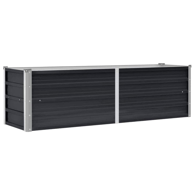 hævet plantekasse 160x40x45 cm galvaniseret stål antracitgrå