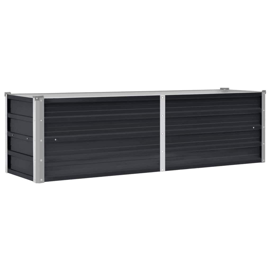 hævet plantekasse 160x40x45 cm galvaniseret stål antracitgrå