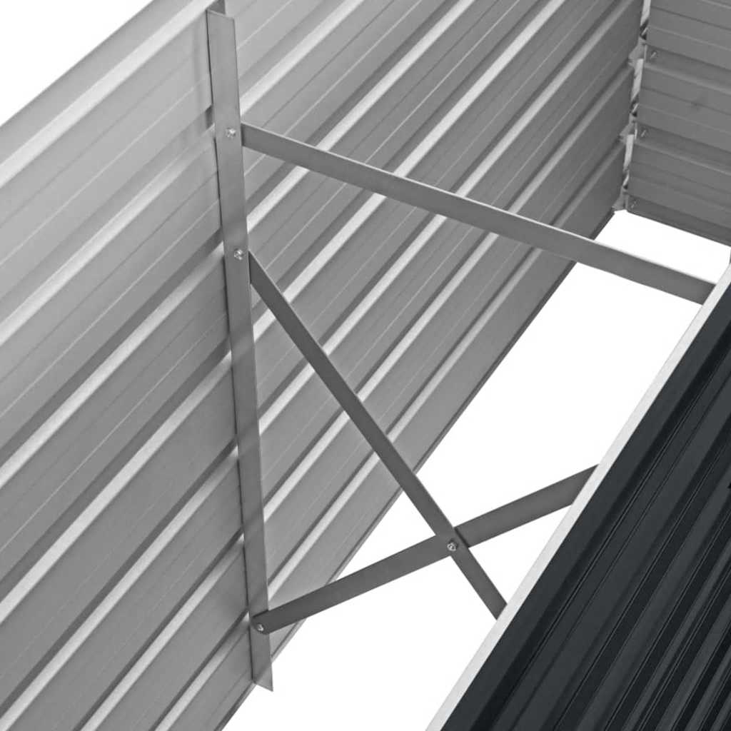 hævet plantekasse 160x40x45 cm galvaniseret stål antracitgrå