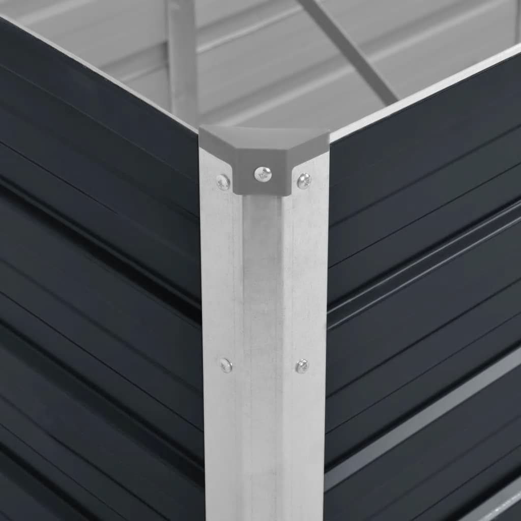 hævet plantekasse 100x40x77 cm galvaniseret stål antracitgrå