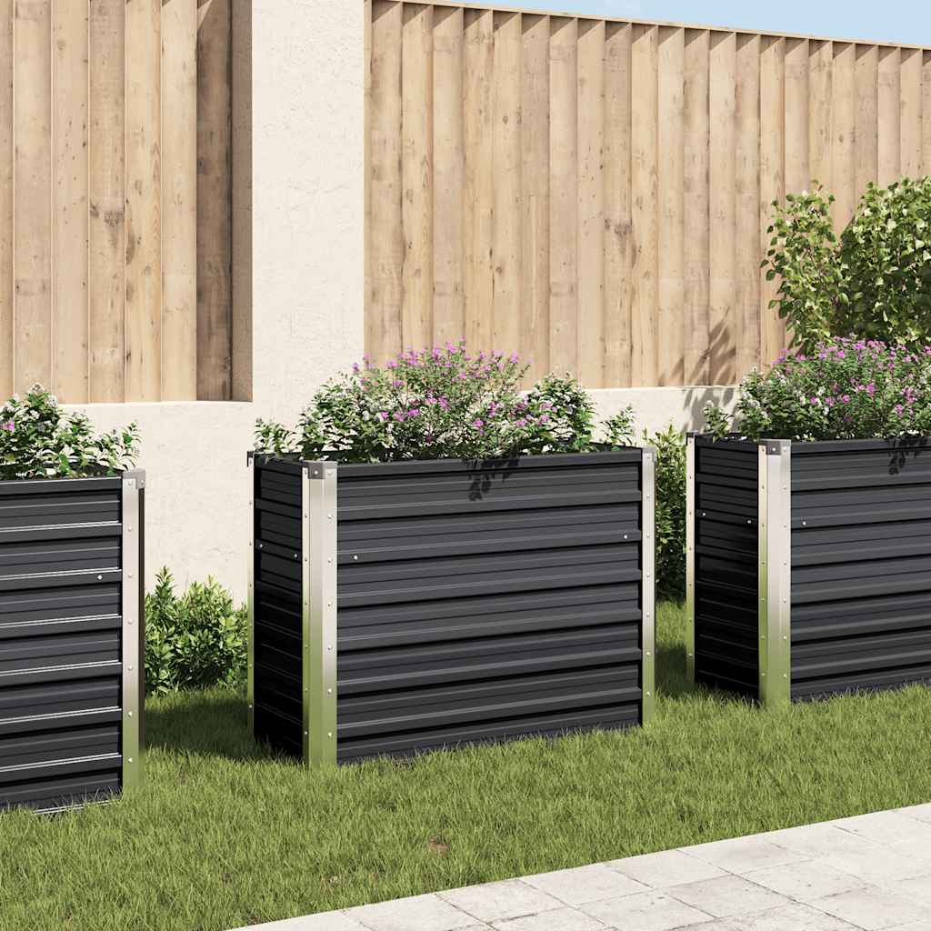 hævet plantekasse 100x40x77 cm galvaniseret stål antracitgrå