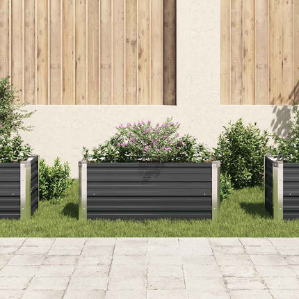 hævet plantekasse 100x40x45 cm galvaniseret stål antracitgrå