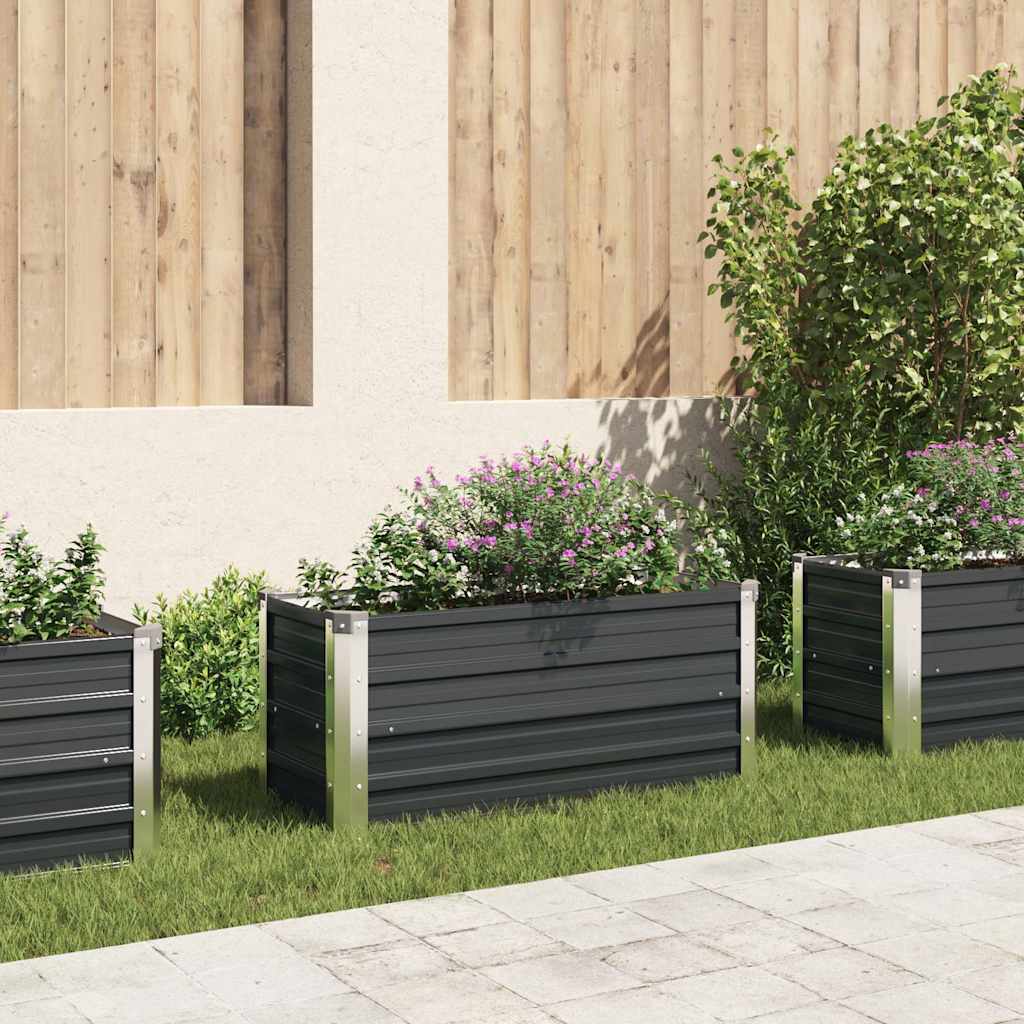 hævet plantekasse 100x40x45 cm galvaniseret stål antracitgrå