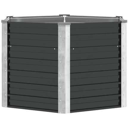 hævet plantekasse 129x129x77 cm galvaniseret stål antracitgrå