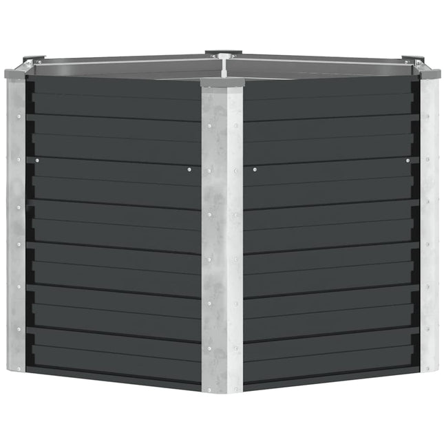 hævet plantekasse 129x129x77 cm galvaniseret stål antracitgrå