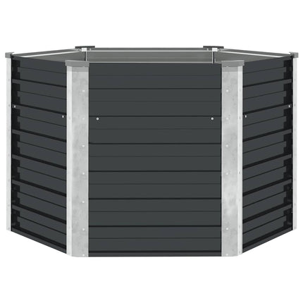 hævet plantekasse 129x129x77 cm galvaniseret stål antracitgrå