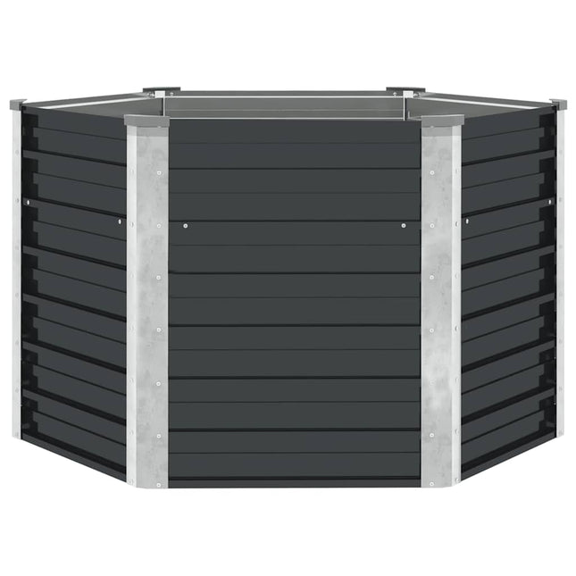 hævet plantekasse 129x129x77 cm galvaniseret stål antracitgrå
