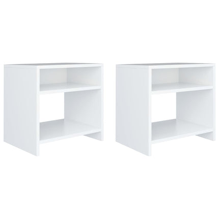 sengeborde 2 stk. 40x30x40 cm konstrueret træ hvid