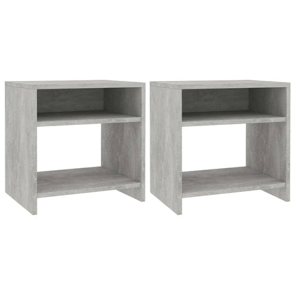sengeborde 2 stk. 40x30x40 cm konstrueret træ Betongrå
