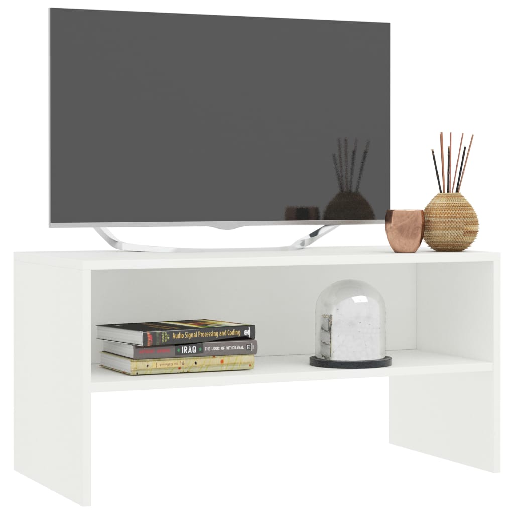 tv-bord 80x40x40 cm konstrueret træ hvid
