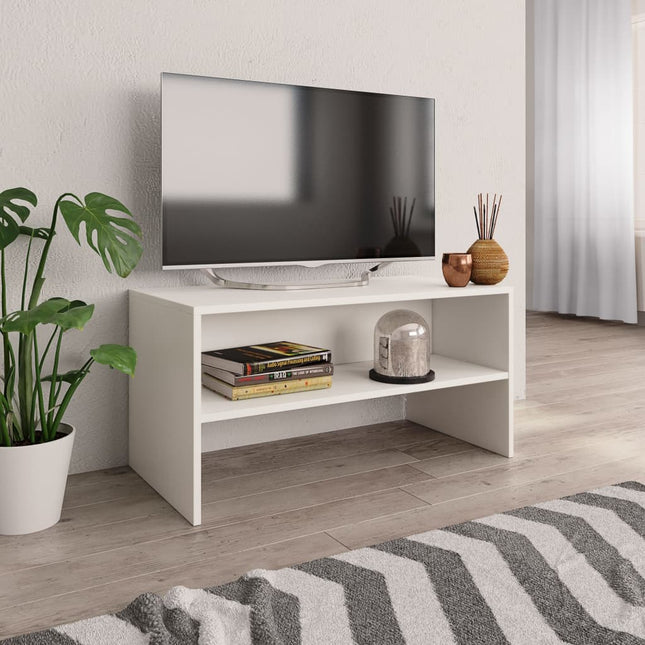 tv-bord 80x40x40 cm konstrueret træ hvid