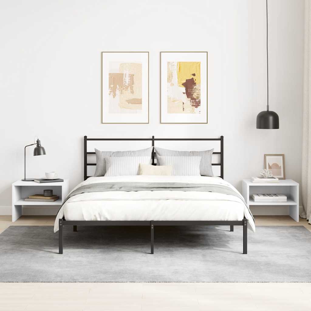 sengeborde 2 stk. 40x30x30 cm konstrueret træ hvid