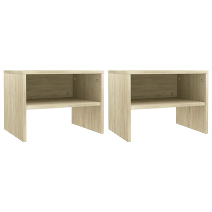 sengeborde 2 stk. 40x30x30 cm konstrueret træ Sonoma-eg