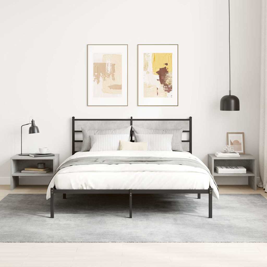 sengebord 40x30x30 cm konstrueret træ Betongrå