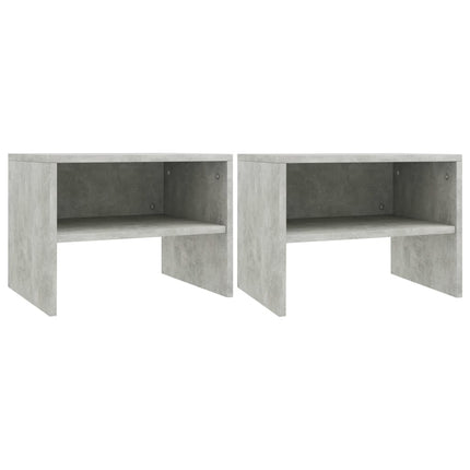 sengeborde 2 stk. 40x30x30 cm konstrueret træ Betongrå
