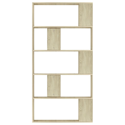 bogreol/rumdeler 80x24x159 cm konstrueret træ sonoma-eg