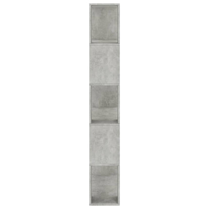 bogreol/rumdeler 80x24x159 cm konstrueret træ betongrå
