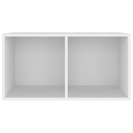 opbevaringsreol til lp'er 71x34x36 cm konstrueret træ hvid