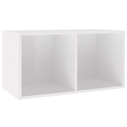reol til lp'er 71x34x36 cm konstrueret træ hvid højglans