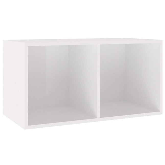 reol til lp'er 71x34x36 cm konstrueret træ hvid højglans