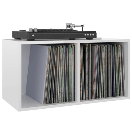 reol til lp'er 71x34x36 cm konstrueret træ hvid  (OUTLET)