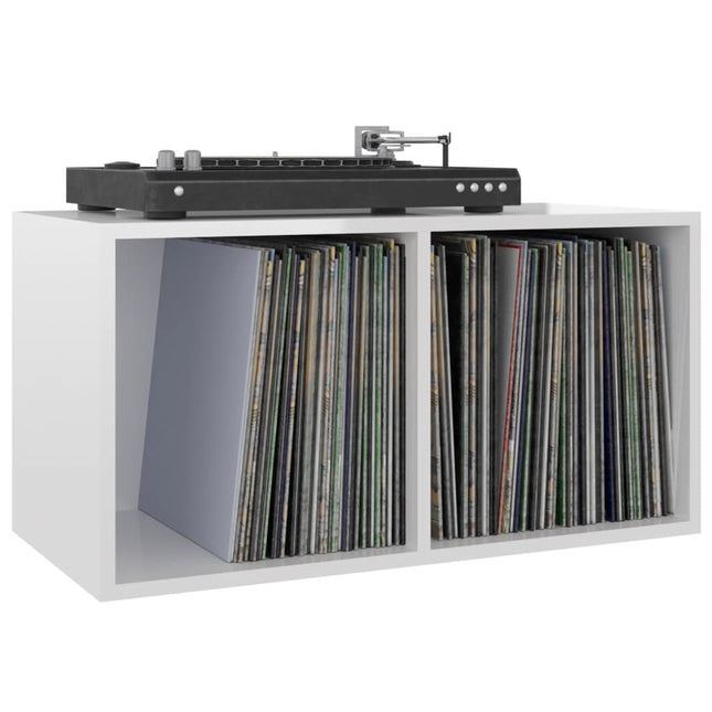 reol til lp'er 71x34x36 cm konstrueret træ hvid  (OUTLET)
