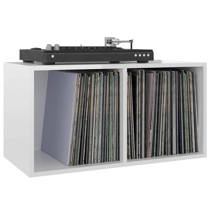 reol til lp'er 71x34x36 cm konstrueret træ hvid højglans