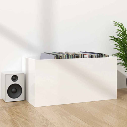 reol til lp'er 71x34x36 cm konstrueret træ hvid højglans