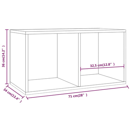 reol til lp'er 71x34x36 cm konstrueret træ hvid højglans