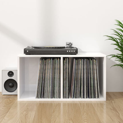 reol til lp'er 71x34x36 cm konstrueret træ hvid  (OUTLET)